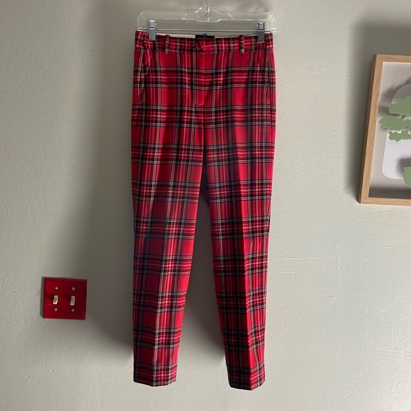 J.crew high-rise cameron plaid pants 0 - Picture 1 of 7